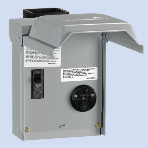 Image of U013C 30 amp receptacle and breaker RV hookup